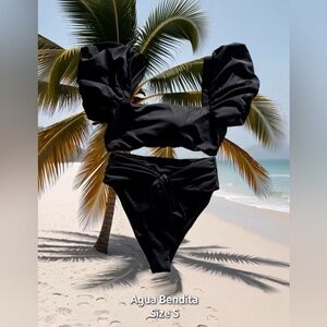 Agua Bendita women’s two piece swimsuit | Color Black | Size S.